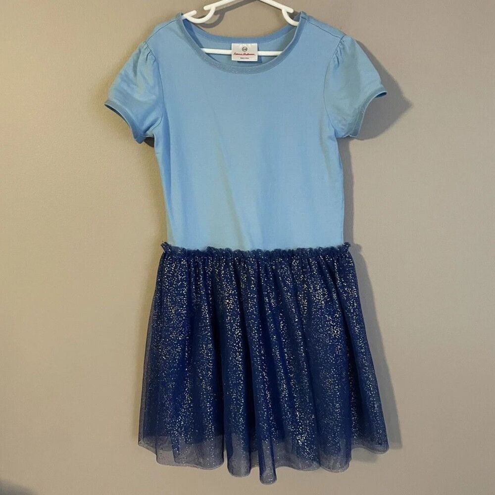 Very good condition -- Hanna Andersson Blue Sparkle Dress Tulle Sz 10 | 140 cm